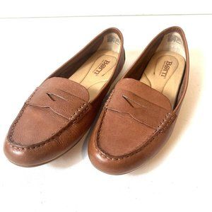 Born Moccasins Women's 6.5M Slip-On Driving Penny Loafers Shoes Tan Leather Flat